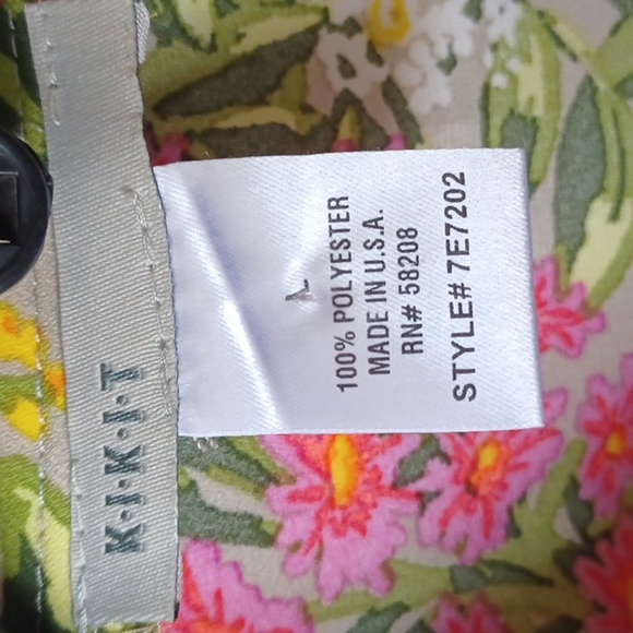 Kikit Blouse Jacket Women’s Front Zipper Long Sleeve Floral Print, sz L - Picture 6 of 6